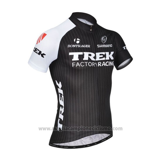 2014 Abbigliamento Ciclismo Trek Factory Racing Nero e Bianco Manica Corta e Salopette